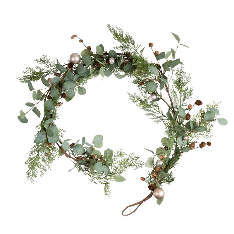 Eucalyptus & Bronze Bauble Garland 180cm